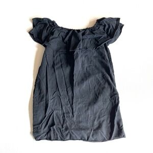 ZARA lyocell black ruffle off shoulder dress XS